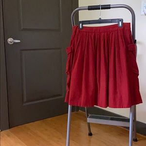 Red corduroy skirt